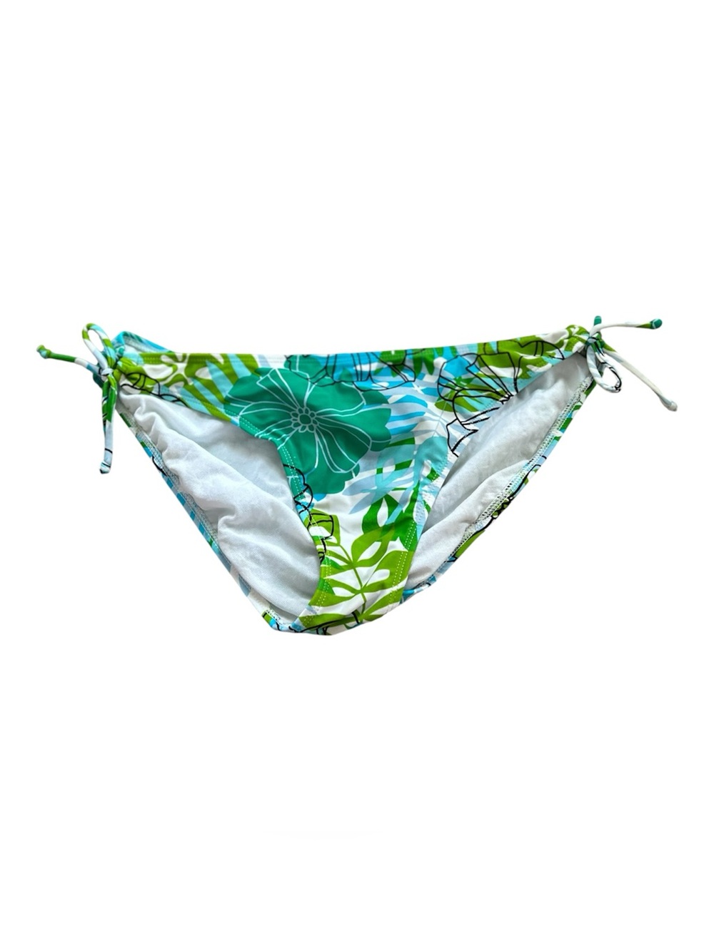 🆕Arizona Jean Company Green & Teal Floral Tie-Side Bikini Bottoms